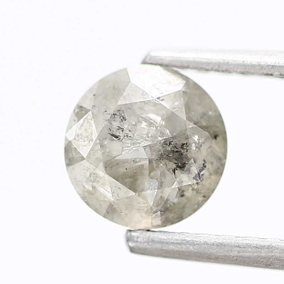 0.84 Carat Salt and Pepper Fancy Round Brilliant Cut Natural Loose Diamond